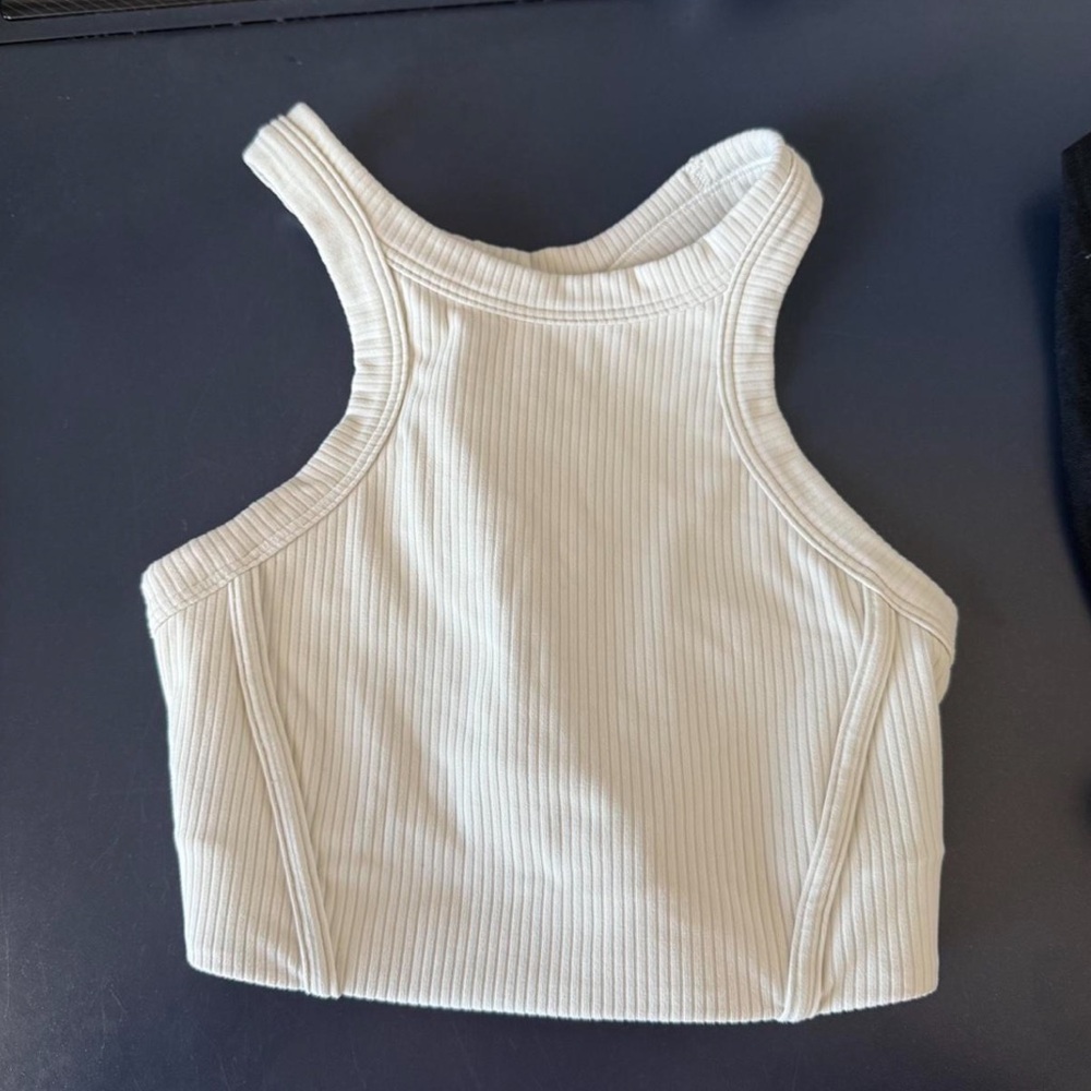 Lululemon Cream Ribbed sports bra